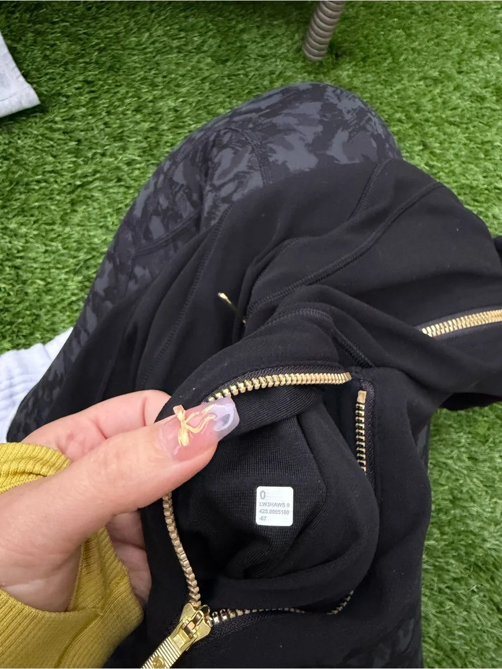 Lululemon Define Jacket Hoodie Gold Hardware Soft Nulu Square Dot Size 0